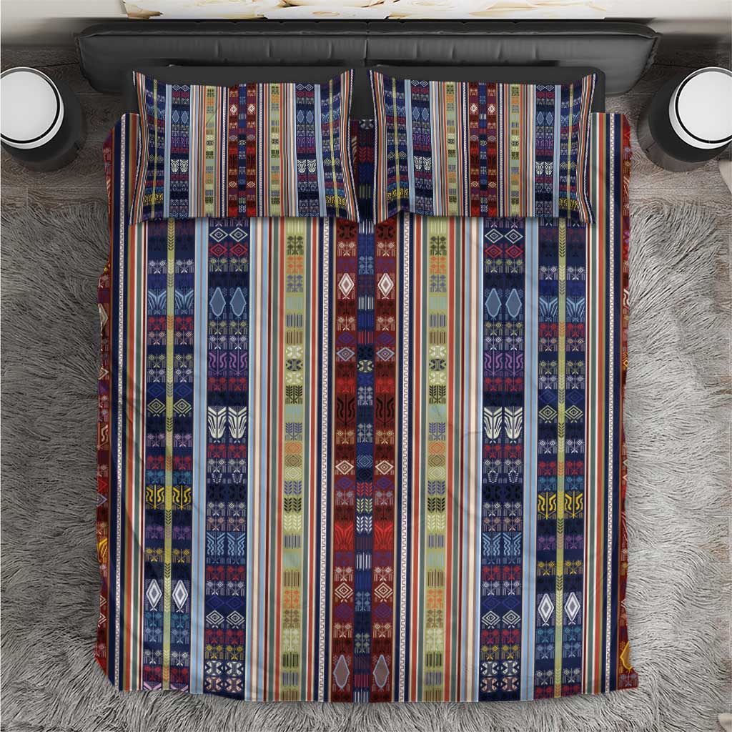 Lamba Mpanjaka Malagasy Traditional Pattern Bedding Set