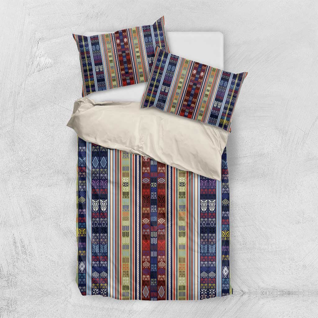 Lamba Mpanjaka Malagasy Traditional Pattern Bedding Set