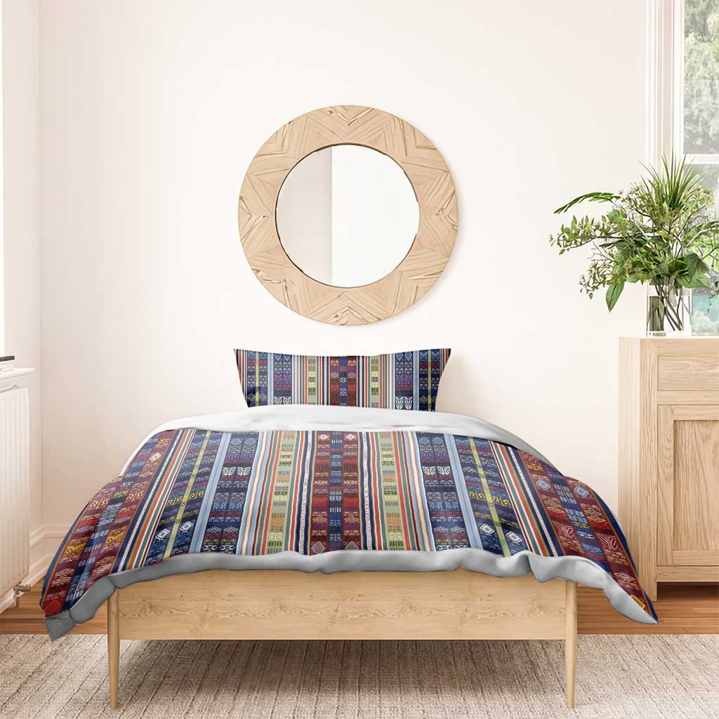 Lamba Mpanjaka Malagasy Traditional Pattern Bedding Set