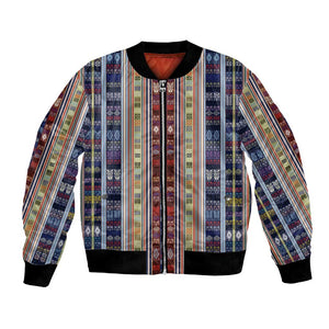 Lamba Mpanjaka Malagasy Traditional Pattern Bomber Jacket