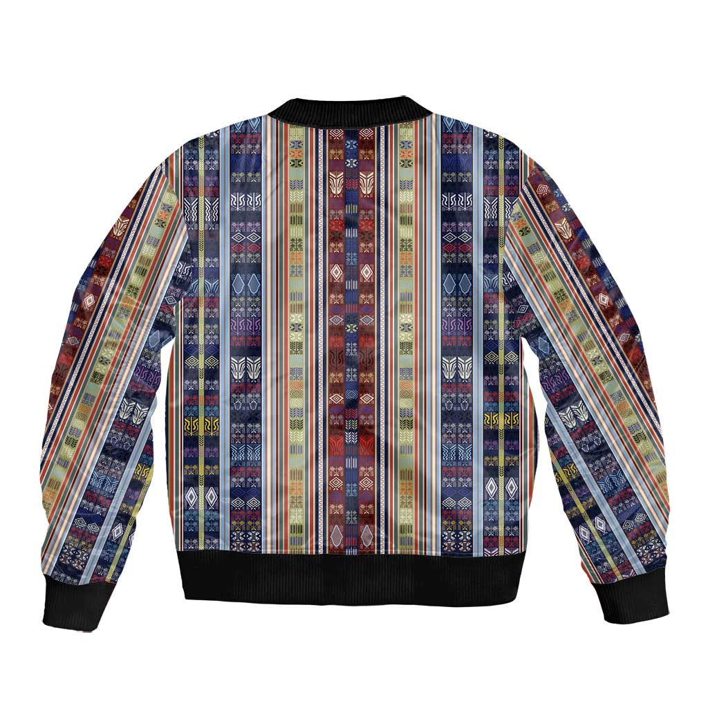 Lamba Mpanjaka Malagasy Traditional Pattern Bomber Jacket