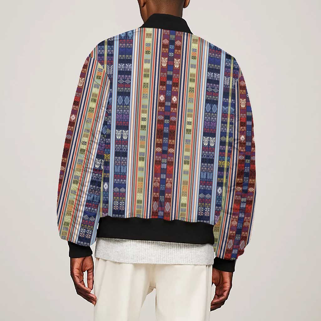 Lamba Mpanjaka Malagasy Traditional Pattern Bomber Jacket