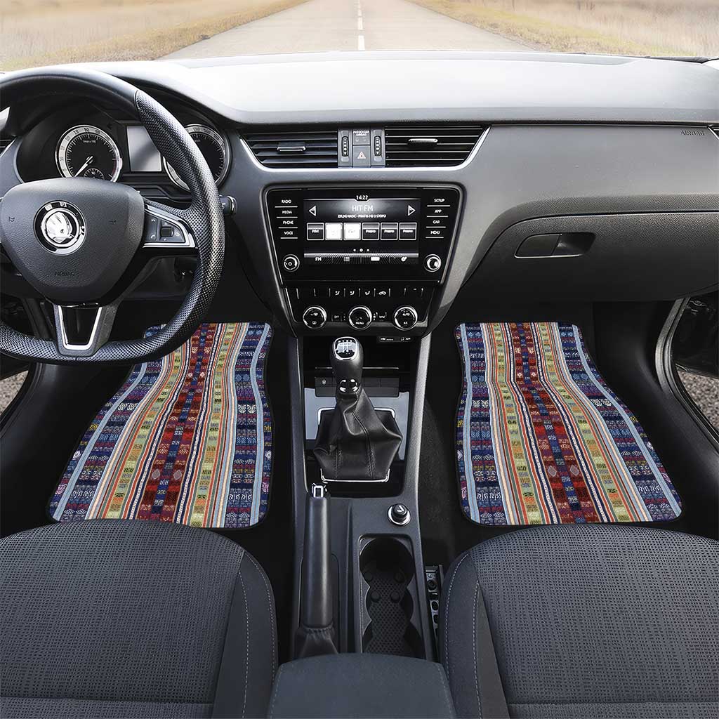 Lamba Mpanjaka Malagasy Traditional Pattern Car Mats