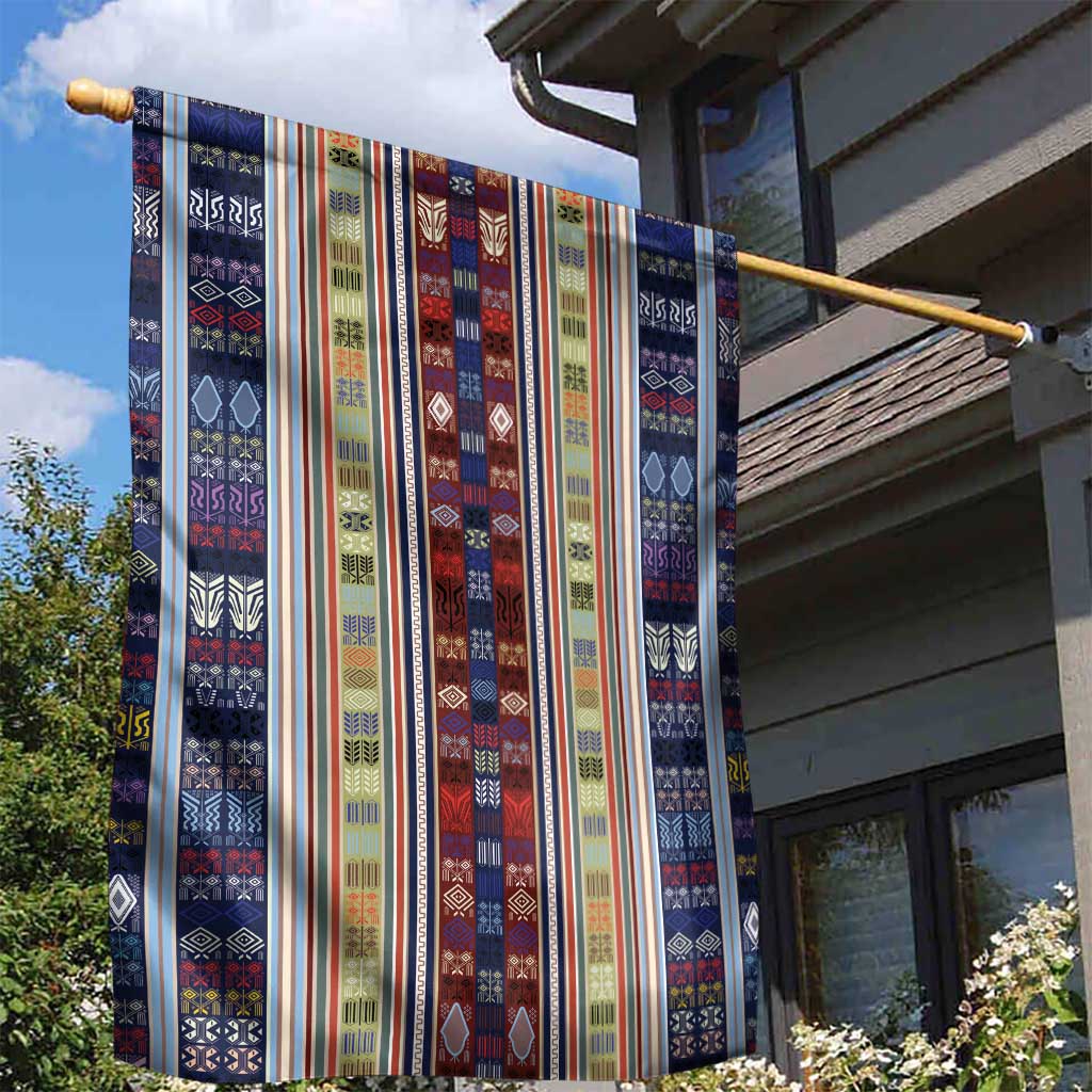 Lamba Mpanjaka Malagasy Traditional Pattern Garden Flag