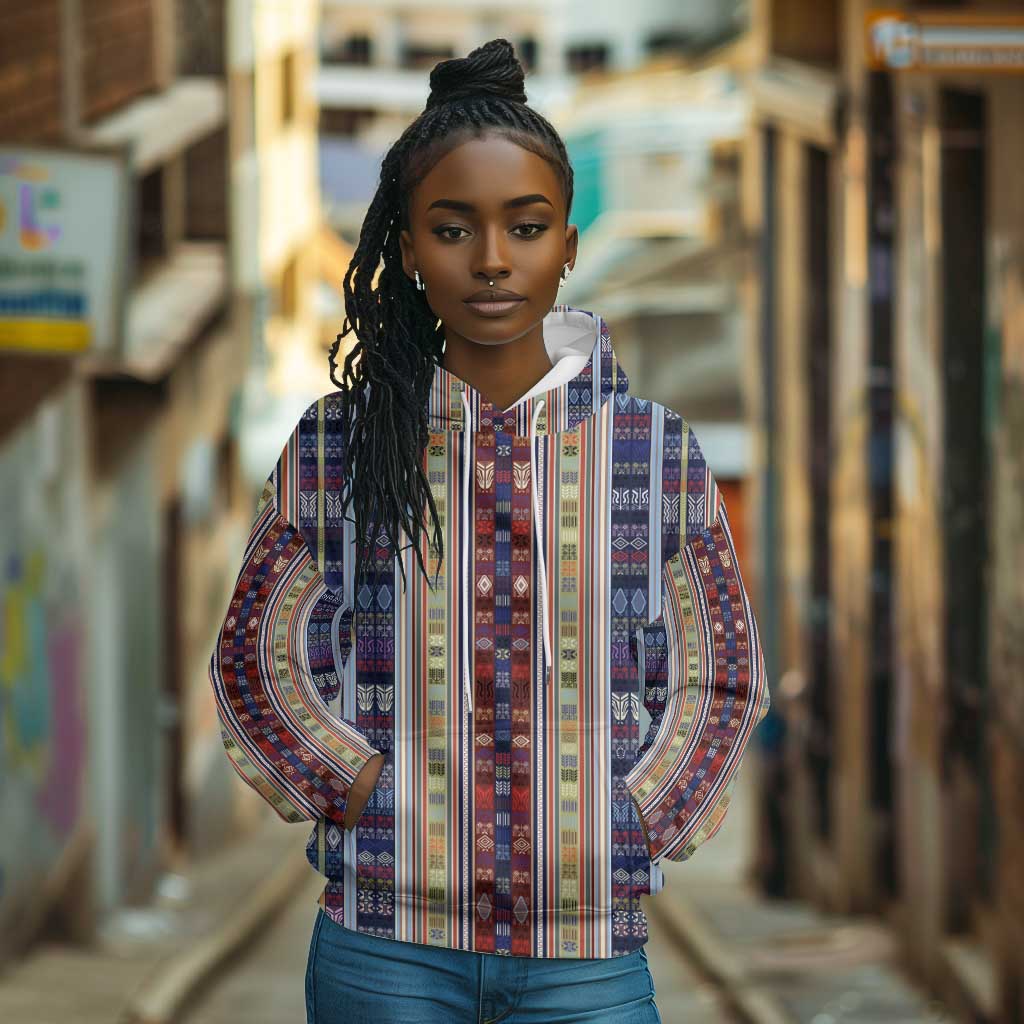 Lamba Mpanjaka Malagasy Traditional Pattern Hoodie