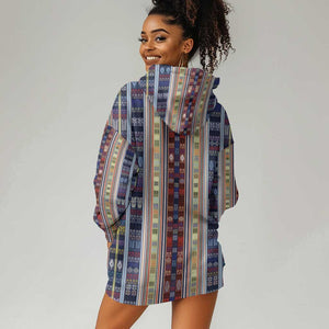 Lamba Mpanjaka Malagasy Traditional Pattern Hoodie Dress