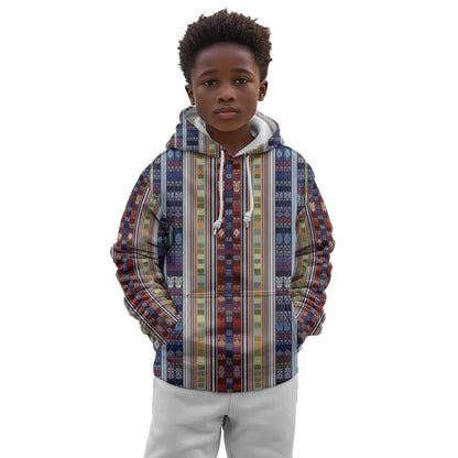 Lamba Mpanjaka Malagasy Traditional Pattern Kid Hoodie