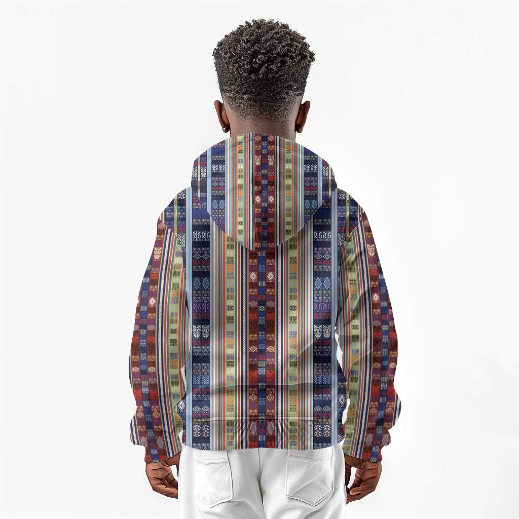 Lamba Mpanjaka Malagasy Traditional Pattern Kid Hoodie