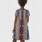 Lamba Mpanjaka Malagasy Traditional Pattern Kid Short Sleeve Dress