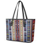 Lamba Mpanjaka Malagasy Traditional Pattern Leather Tote Bag