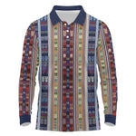 Lamba Mpanjaka Malagasy Traditional Pattern Long Sleeve Polo Shirt