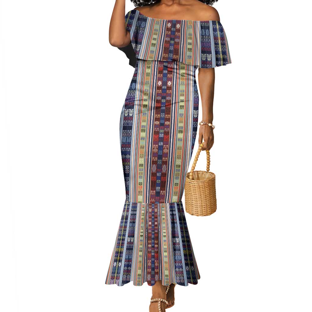 Lamba Mpanjaka Malagasy Traditional Pattern Mermaid Dress