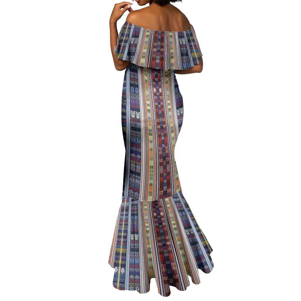 Lamba Mpanjaka Malagasy Traditional Pattern Mermaid Dress