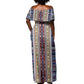 Lamba Mpanjaka Malagasy Traditional Pattern Off Shoulder Maxi Dress
