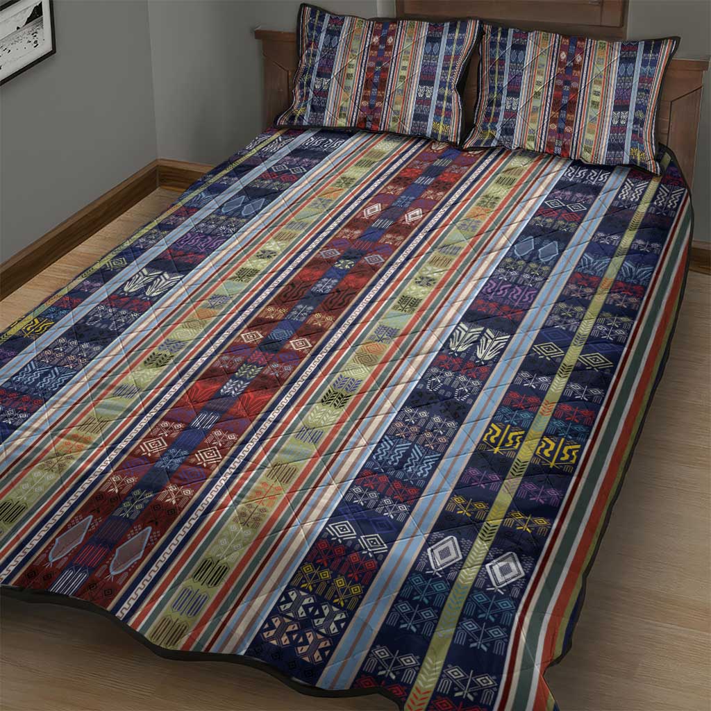 Lamba Mpanjaka Malagasy Traditional Pattern Quilt Bed Set