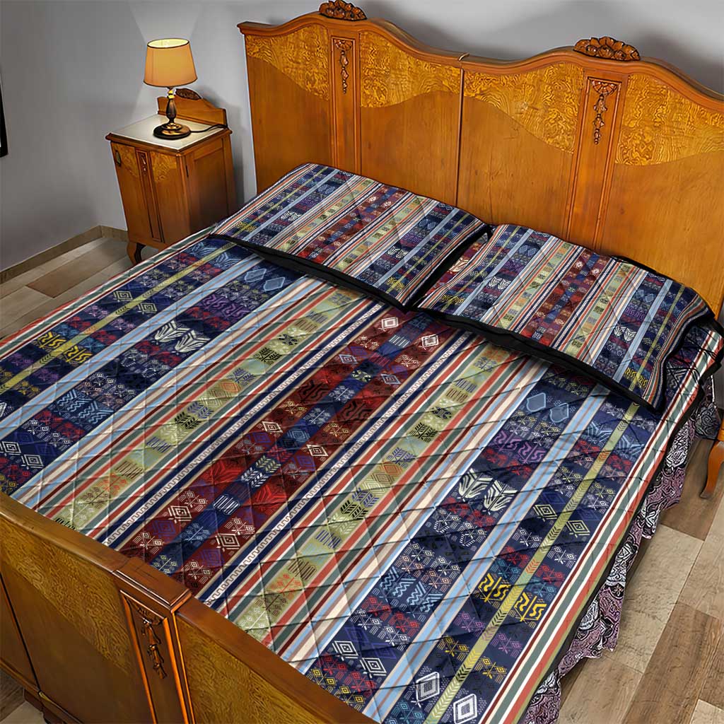 Lamba Mpanjaka Malagasy Traditional Pattern Quilt Bed Set