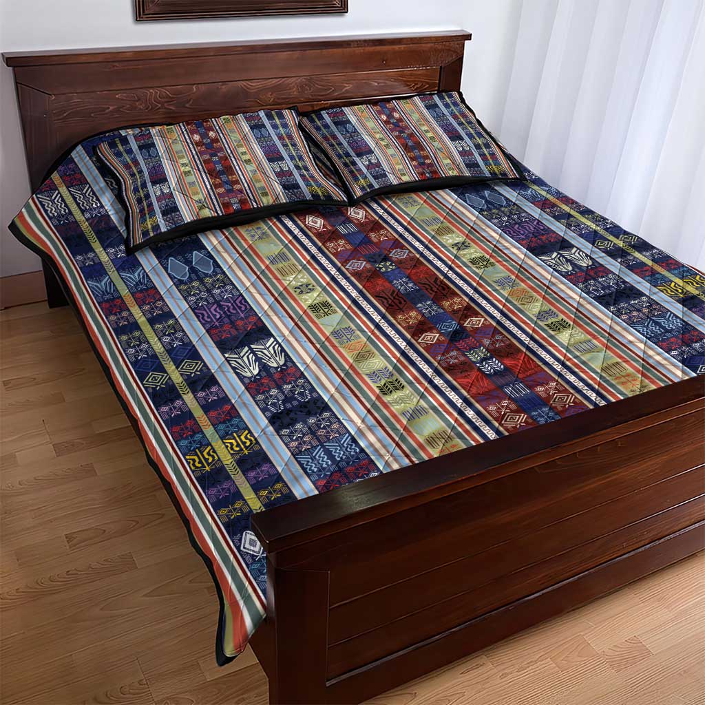 Lamba Mpanjaka Malagasy Traditional Pattern Quilt Bed Set