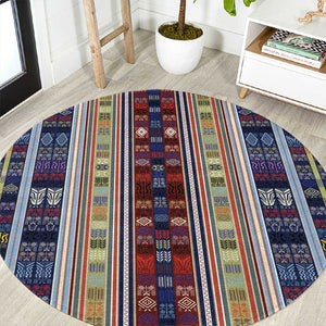 Lamba Mpanjaka Malagasy Traditional Pattern Round Carpet