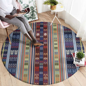 Lamba Mpanjaka Malagasy Traditional Pattern Round Carpet