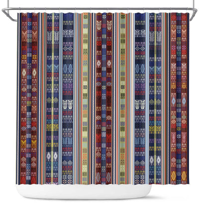 Lamba Mpanjaka Malagasy Traditional Pattern Shower Curtain