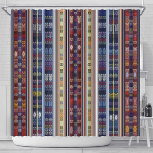 Lamba Mpanjaka Malagasy Traditional Pattern Shower Curtain