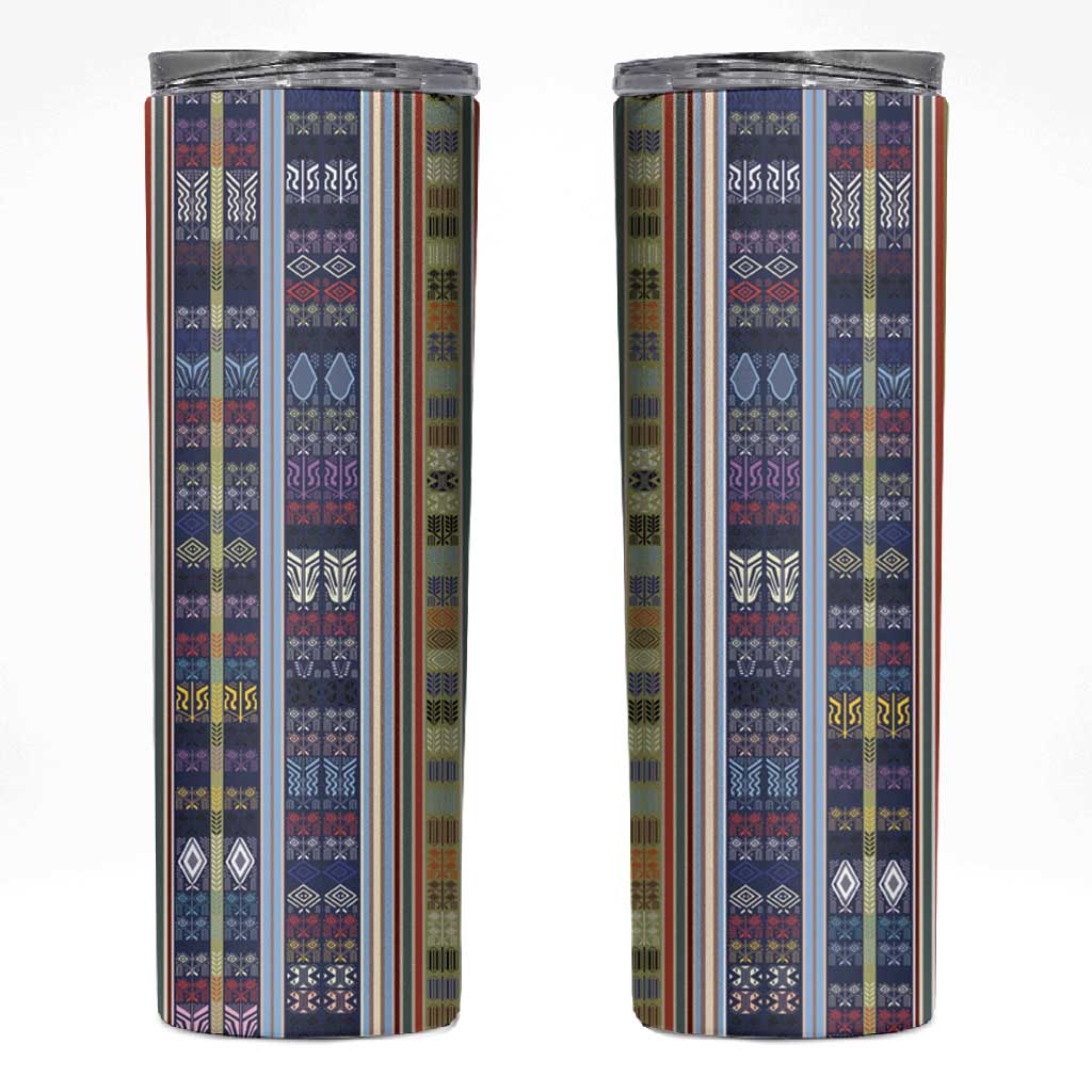 Lamba Mpanjaka Malagasy Traditional Pattern Skinny Tumbler