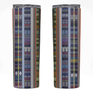 Lamba Mpanjaka Malagasy Traditional Pattern Skinny Tumbler