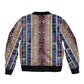 Lamba Mpanjaka Malagasy Traditional Pattern Sleeve Zip Bomber Jacket