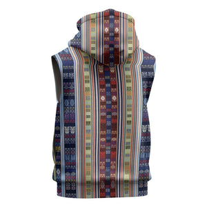 Lamba Mpanjaka Malagasy Traditional Pattern Sleeveless Hoodie - African Pride