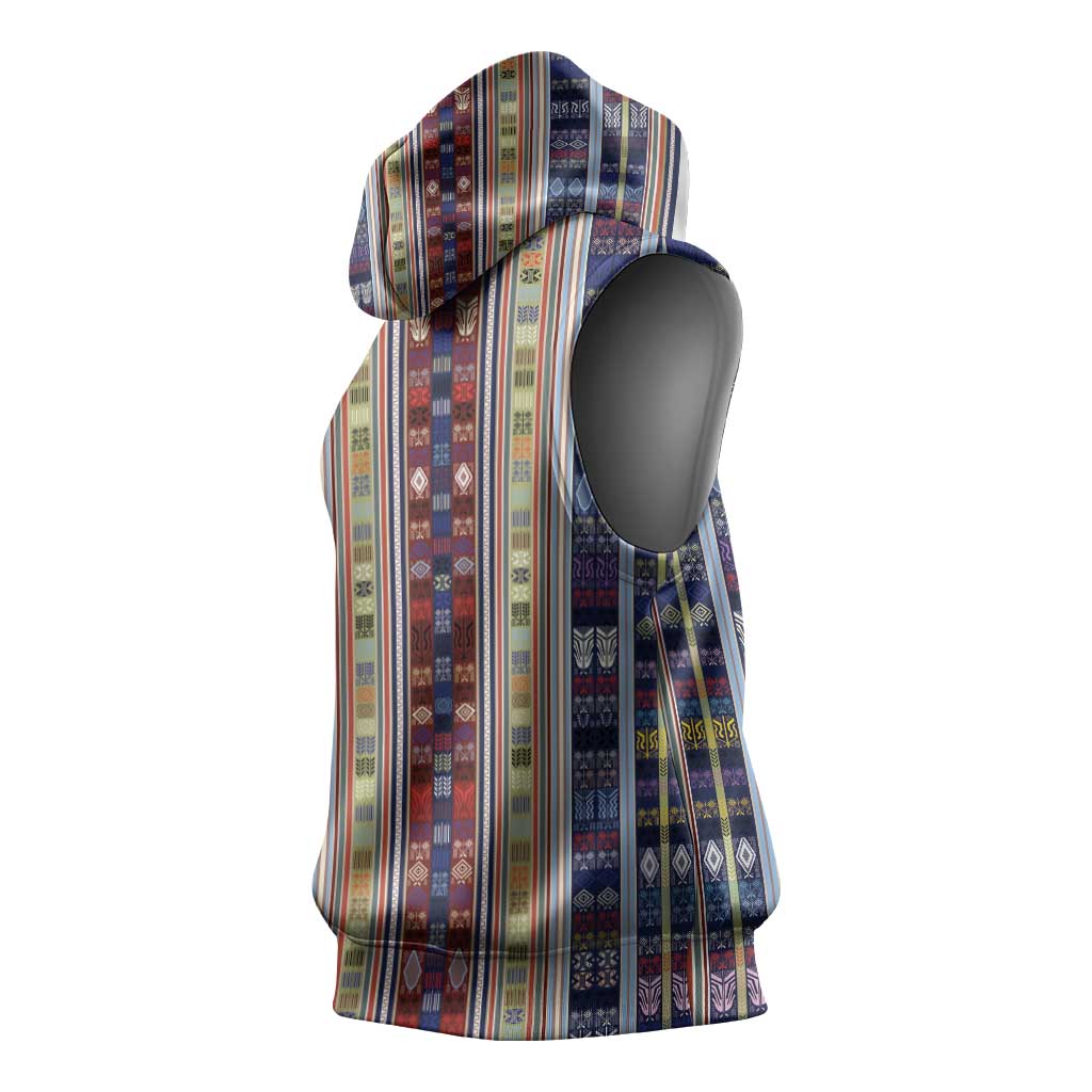 Lamba Mpanjaka Malagasy Traditional Pattern Sleeveless Hoodie - African Pride