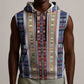 Lamba Mpanjaka Malagasy Traditional Pattern Sleeveless Zip Hoodie - African Pride