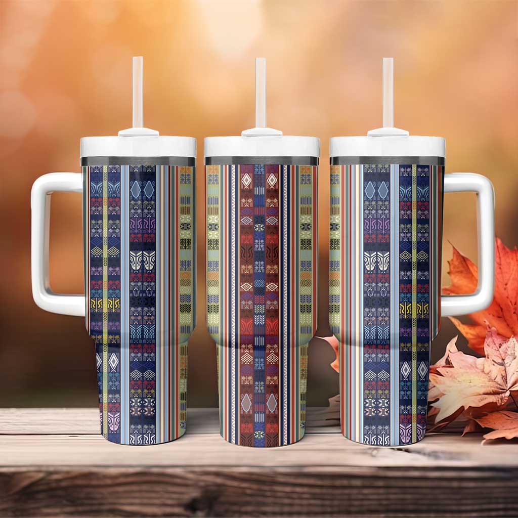 Lamba Mpanjaka Malagasy Traditional Pattern Tumbler With Handle
