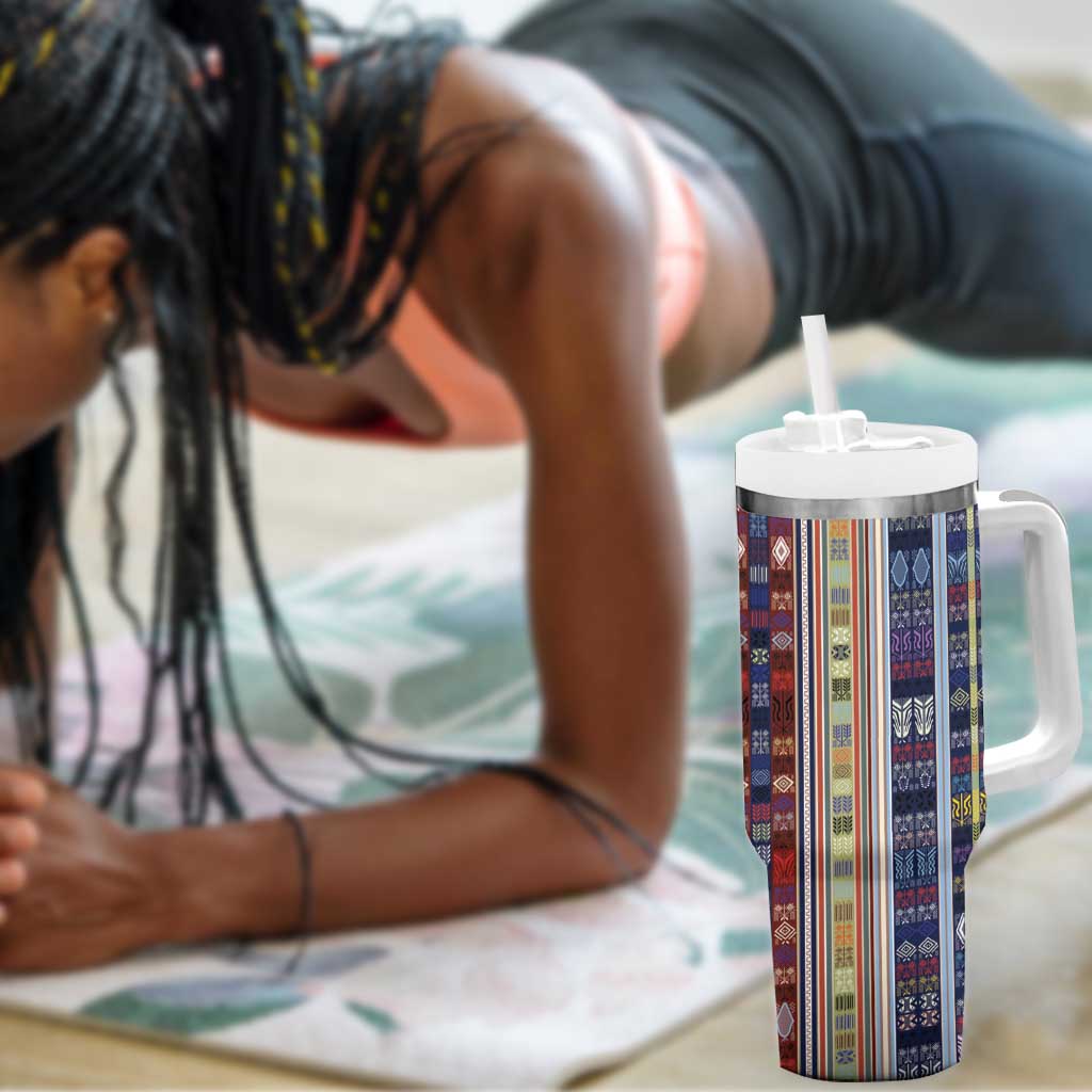 Lamba Mpanjaka Malagasy Traditional Pattern Tumbler With Handle