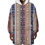 Lamba Mpanjaka Malagasy Traditional Pattern Wearable Blanket Hoodie