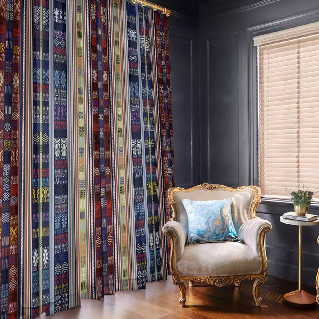 Lamba Mpanjaka Malagasy Traditional Pattern Window Curtain