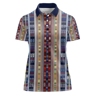 Lamba Mpanjaka Malagasy Traditional Pattern Women Polo Shirt
