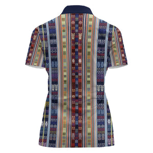 Lamba Mpanjaka Malagasy Traditional Pattern Women Polo Shirt