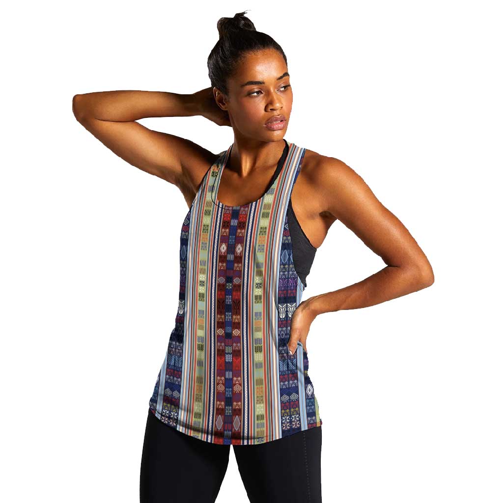 Lamba Mpanjaka Malagasy Traditional Pattern Women Racerback Tank