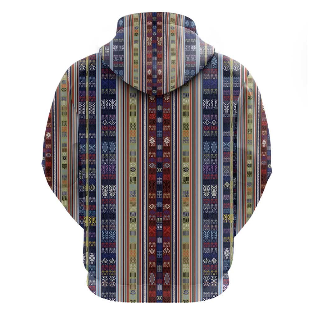 Lamba Mpanjaka Malagasy Traditional Pattern Zip Hoodie