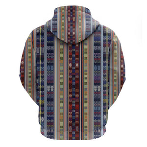 Lamba Mpanjaka Malagasy Traditional Pattern Zip Hoodie