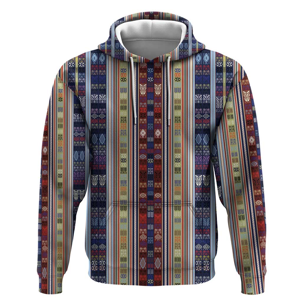 Lamba Mpanjaka Malagasy Traditional Pattern Zip Hoodie