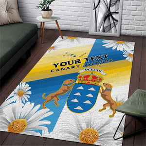 Personalized Canary Islands Area Rug Coat Of Arms Argyranthemum Frutescens