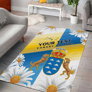 Personalized Canary Islands Area Rug Coat Of Arms Argyranthemum Frutescens