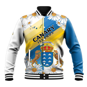 Personalized Canary Islands Baseball Jacket Coat Of Arms Argyranthemum Frutescens