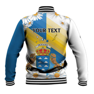 Personalized Canary Islands Baseball Jacket Coat Of Arms Argyranthemum Frutescens