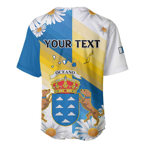 Personalized Canary Islands Baseball Jersey Coat Of Arms Argyranthemum Frutescens