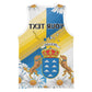 Personalized Canary Islands Basketball Jersey Coat Of Arms Argyranthemum Frutescens - African Pride