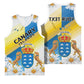 Personalized Canary Islands Basketball Jersey Coat Of Arms Argyranthemum Frutescens - African Pride