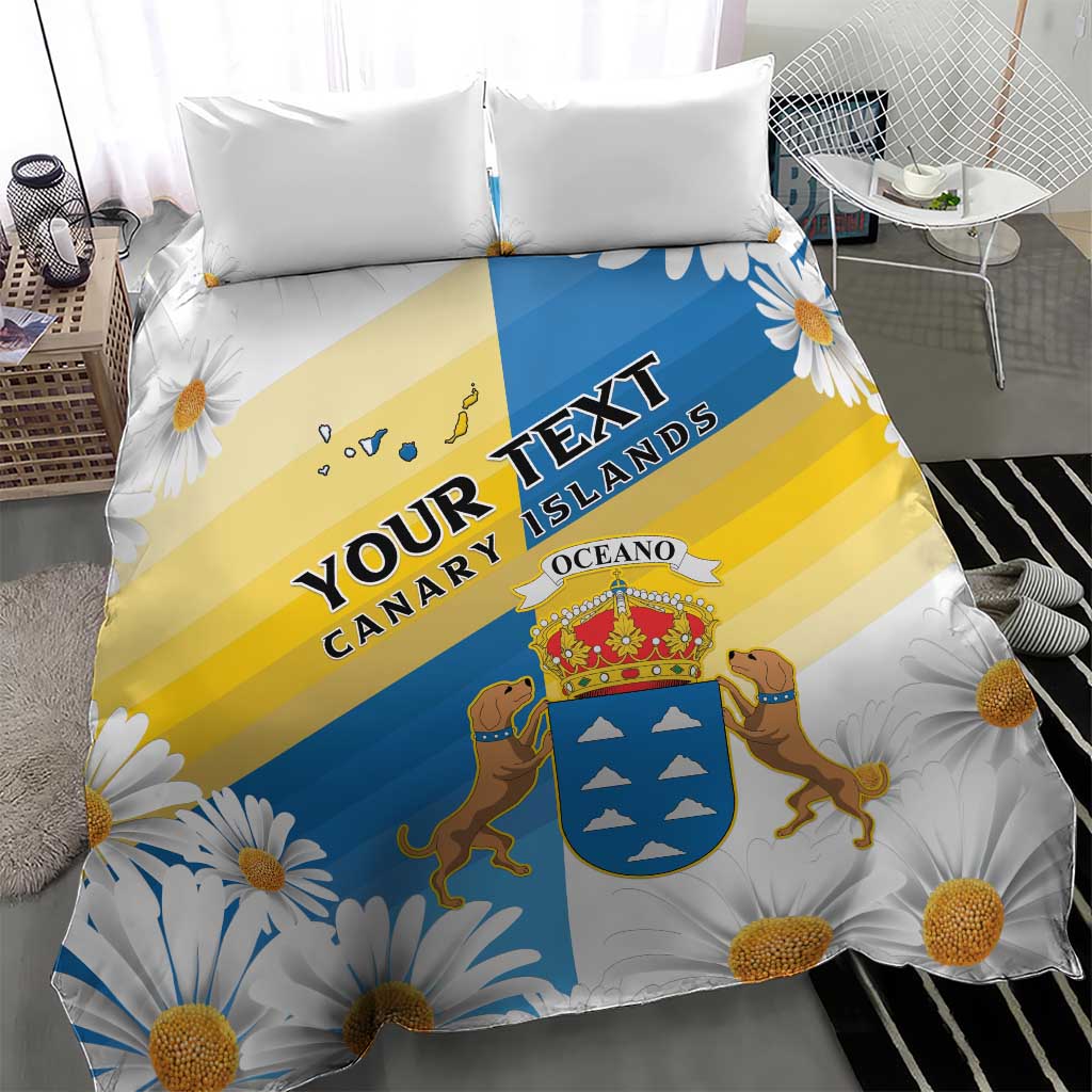 Personalized Canary Islands Bedding Set Coat Of Arms Argyranthemum Frutescens