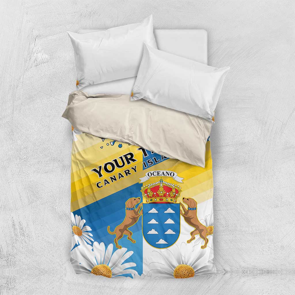 Personalized Canary Islands Bedding Set Coat Of Arms Argyranthemum Frutescens